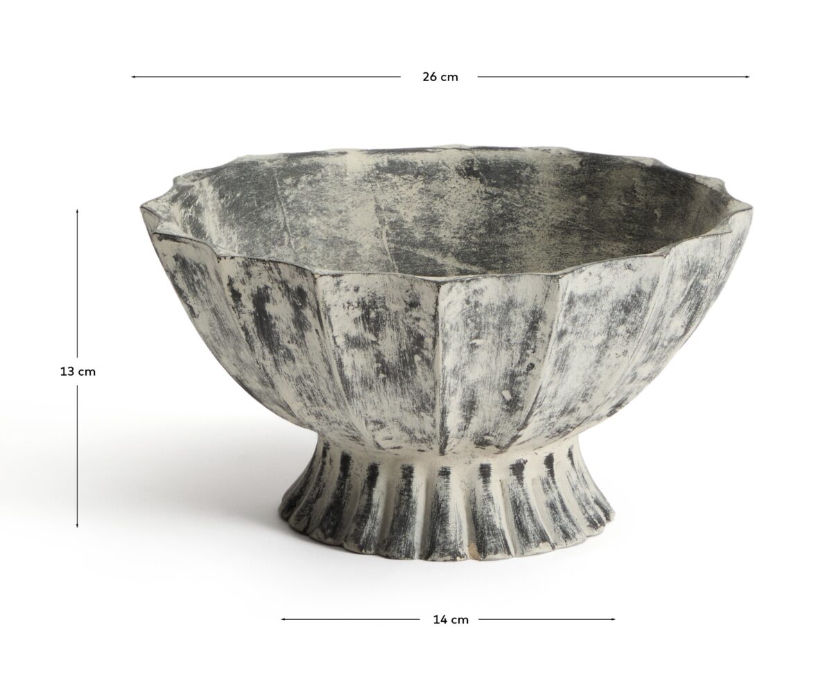 Kave Home Centrotavola Valura in cartapesta grigio Ø 26 cm - Afbeelding 5