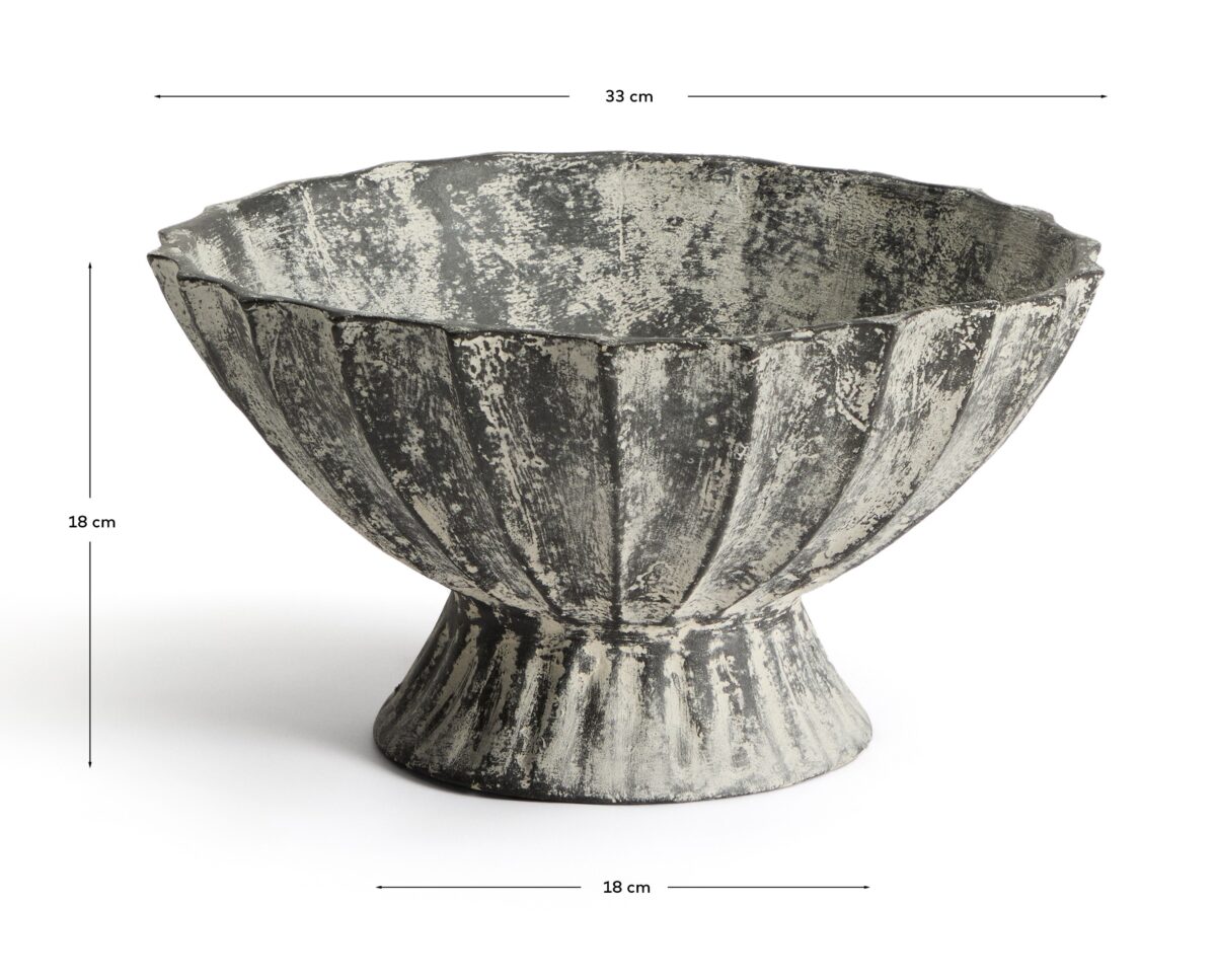 Kave Home Centrotavola Valura in cartapesta grigio Ø 33 cm - Afbeelding 5