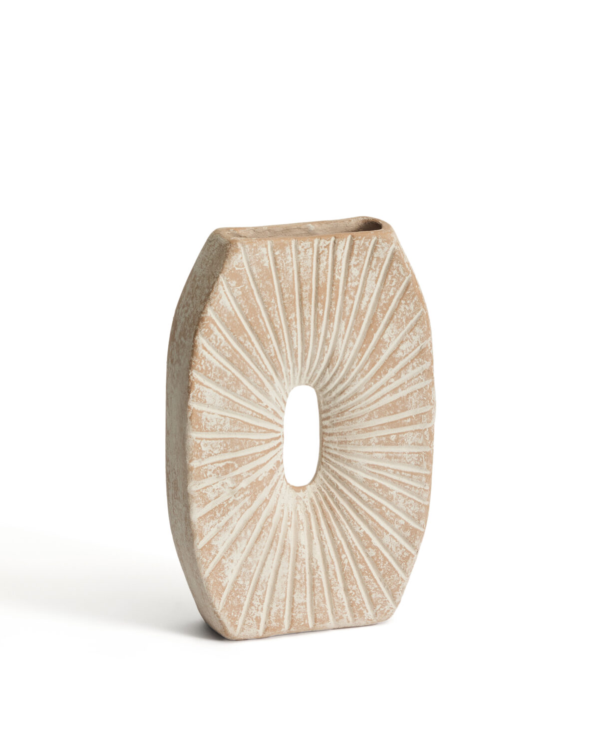 Kave Home Vaas Valura van papier-maché roze en beige 31 cm - Afbeelding 5