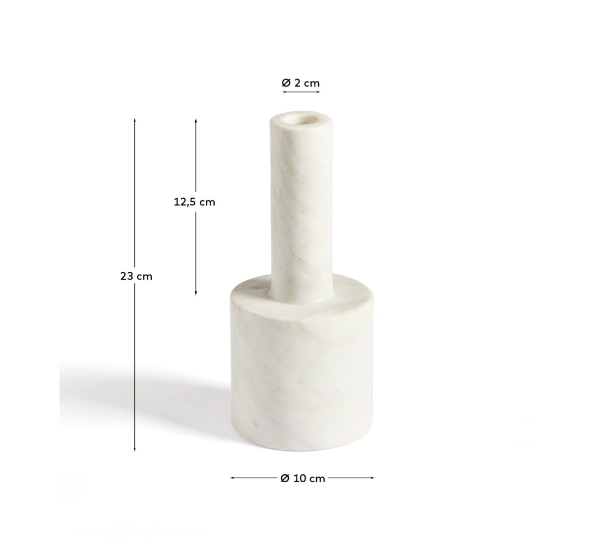 Kave Home Zalvori kandelaar van wit marmer 23 cm - Afbeelding 6