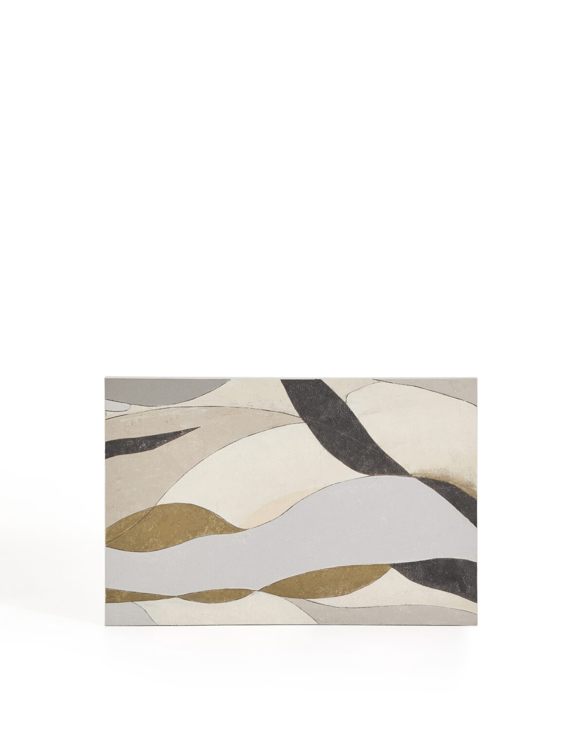 Kave Home Marvilo abstract canvas grijs en mosterdgeel 60 x 90 cm - Afbeelding 5