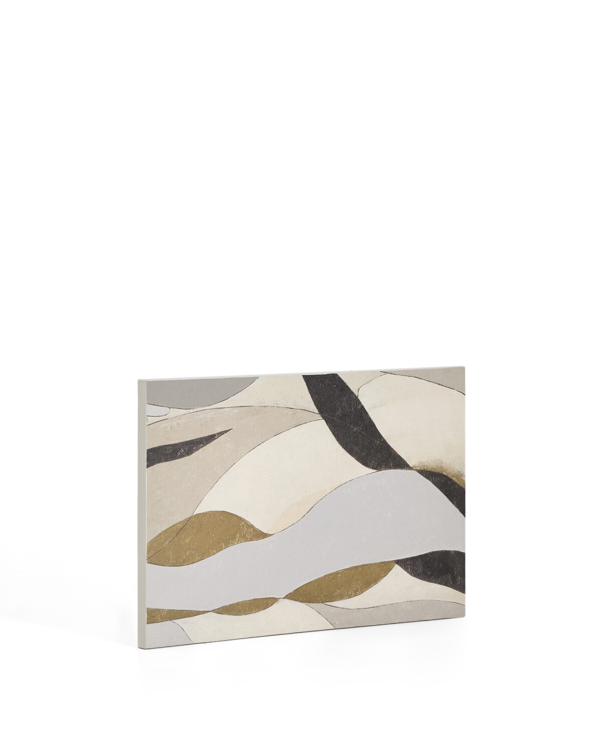 Kave Home Marvilo abstract canvas grijs en mosterdgeel 60 x 90 cm - Afbeelding 7