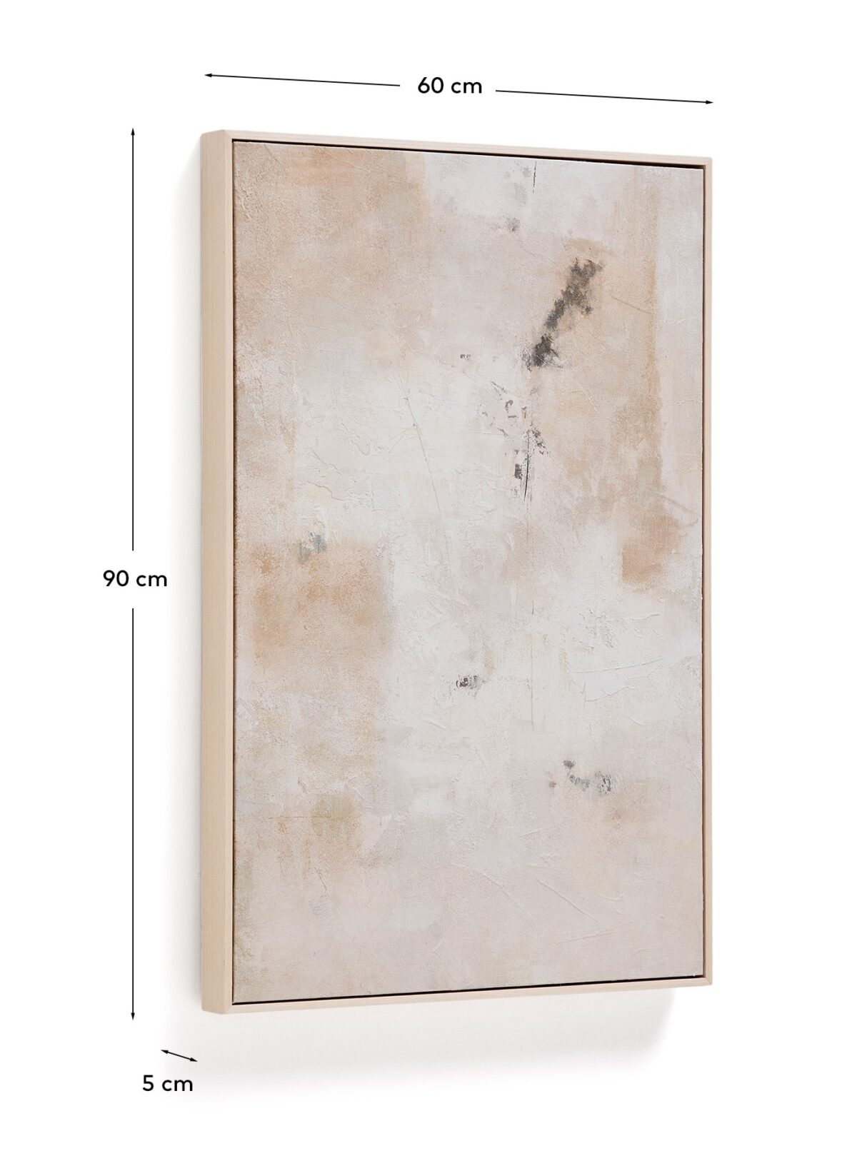 Kave Home Silpa abstract schilderij beige 60 x 90 cm - Afbeelding 7
