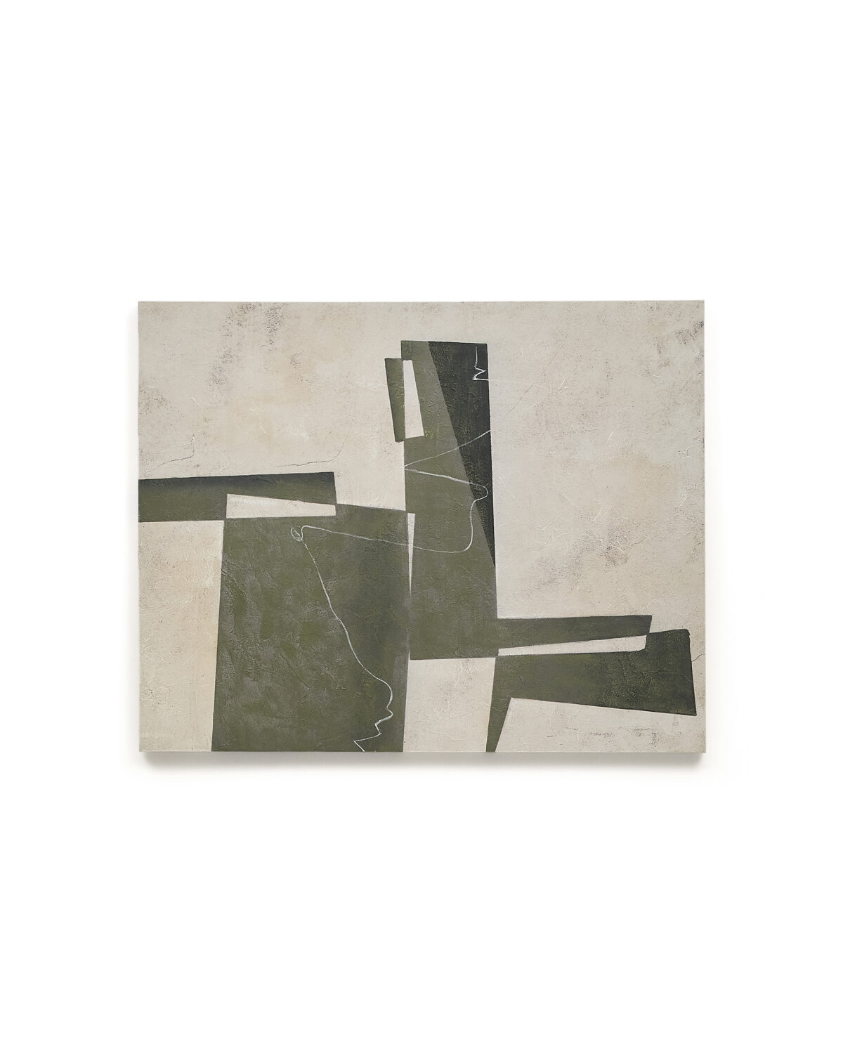 Kave Home Fida abstract doek in groen 118 x 94 cm - Afbeelding 6