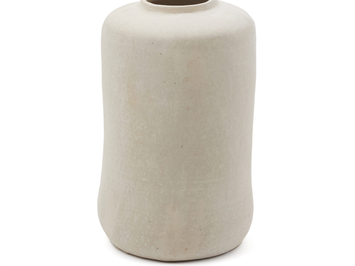 Kave Home Vaas Serina van wit papier-maché 34 cm