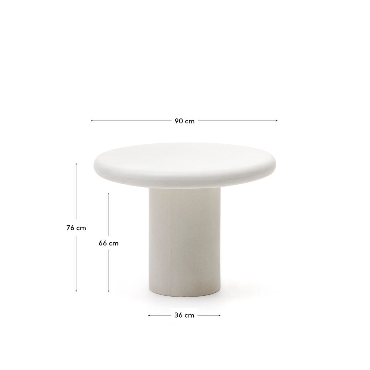 Kave Home Ronde tafel Addaia van wit cement Ø90 cm - Afbeelding 6