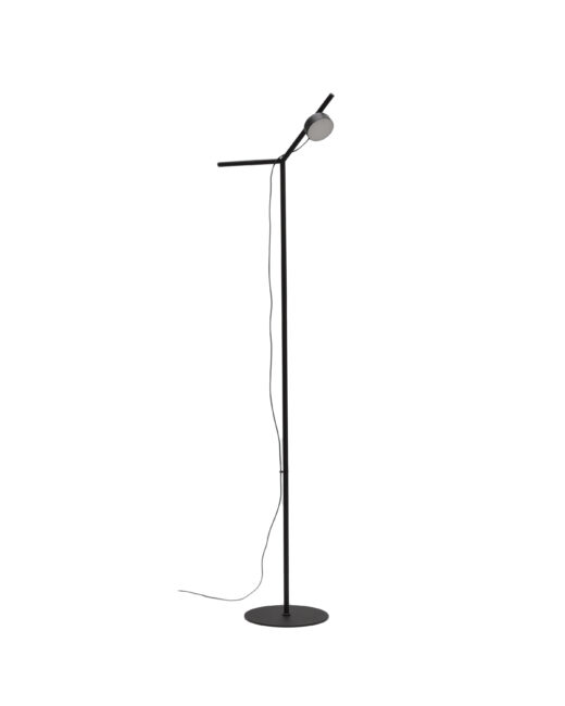 Kave Home Orey staande lamp van zwart metaal met verplaatsbare spot