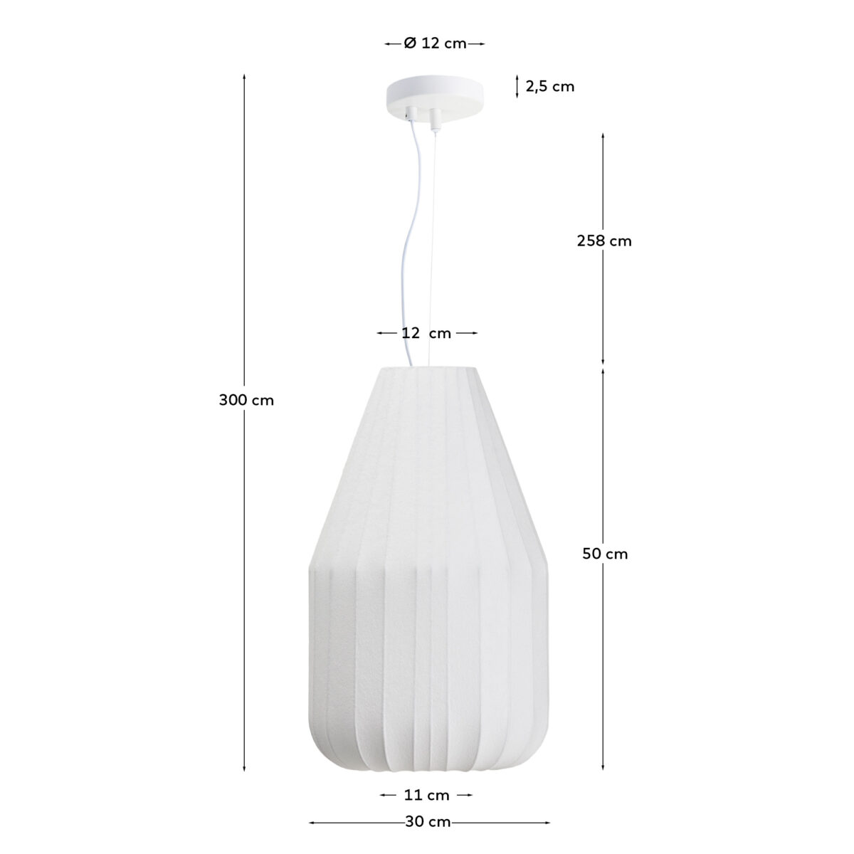 Kave Home Somar plafondlamp van synthetische vezels en stalen staven Ø30 cm - Afbeelding 9