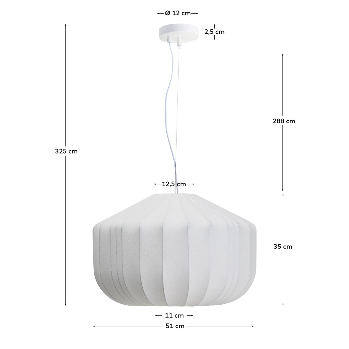 Kave Home Somar plafondlamp van synthetische vezels en stalen staven Ø51 cm - Afbeelding 9