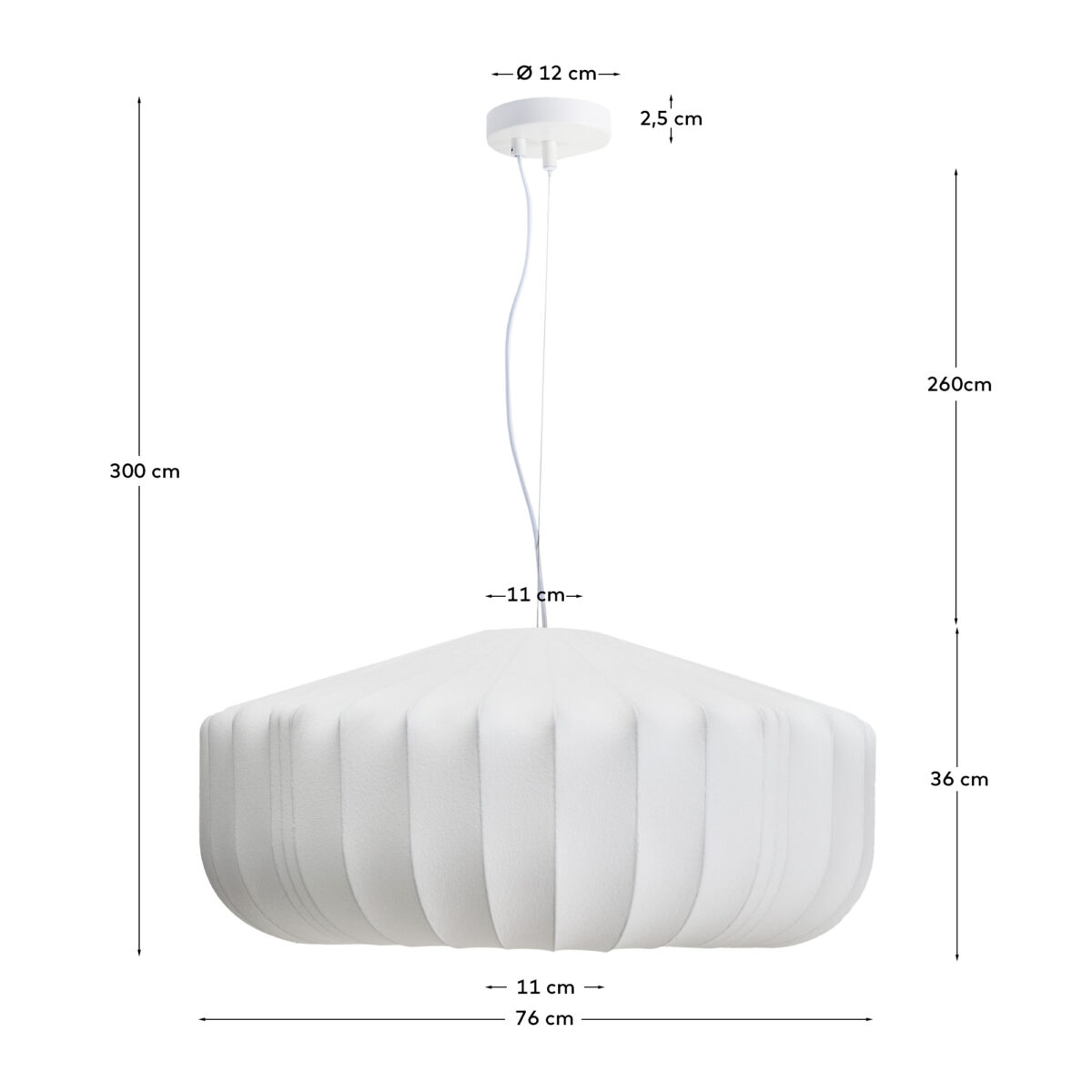 Kave Home Somar plafondlamp van synthetische vezels en stalen staven Ø76 cm - Afbeelding 10