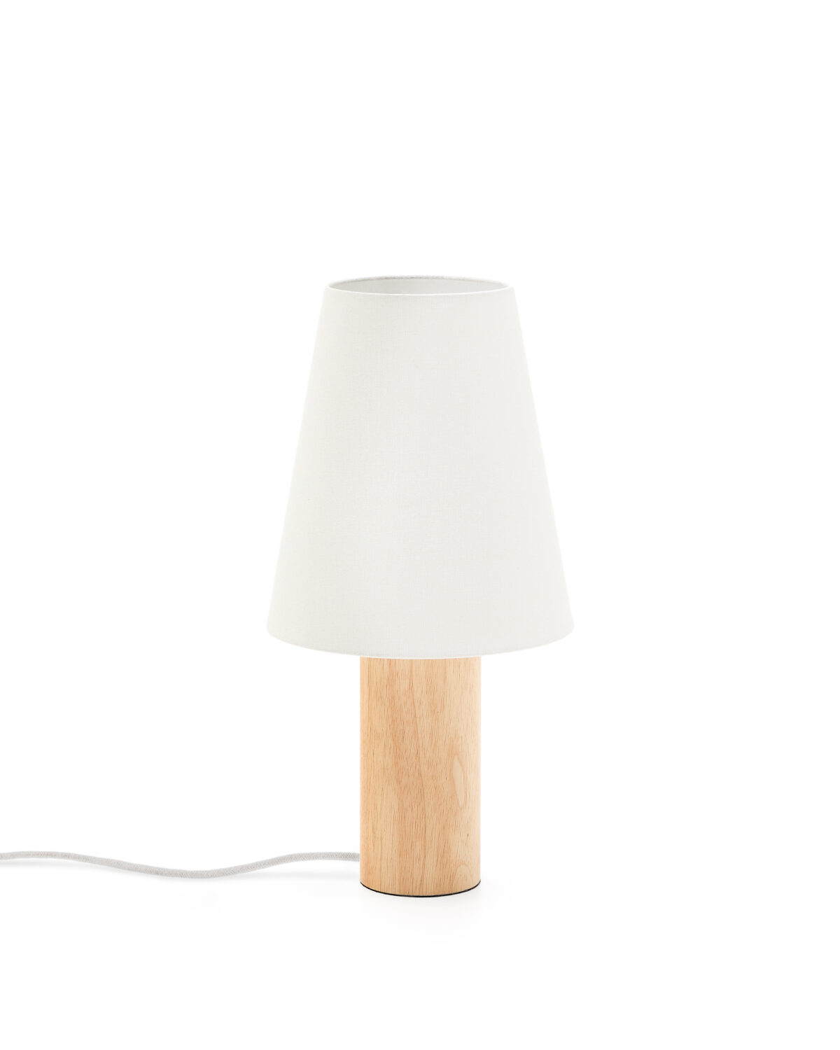 Kave Home Marga tafellamp van massief rubberhout met een naturelkleurige afwerking - Afbeelding 3