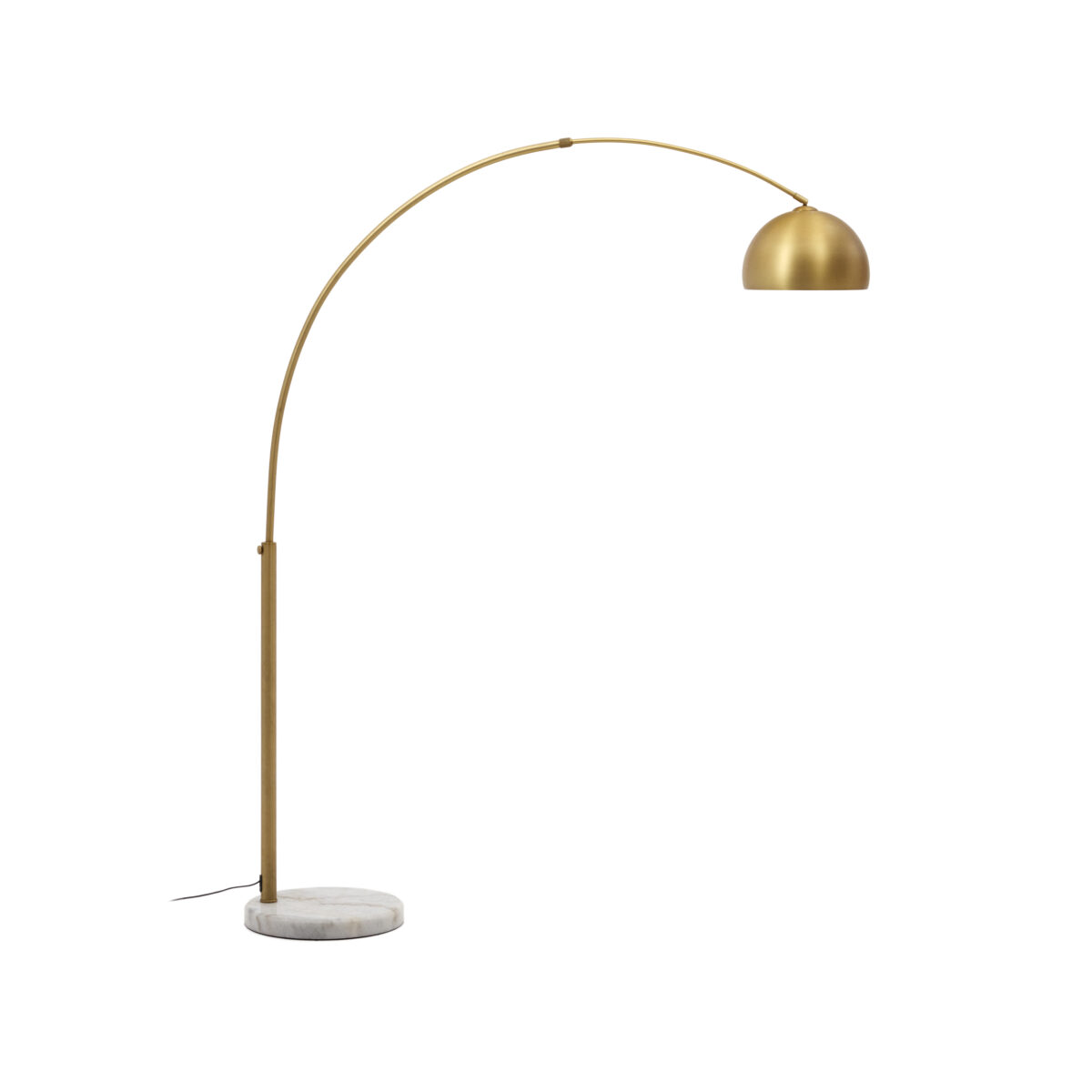 Kave Home Madali-vloerlamp van metaal met afwerking in messing en wit marmer - Afbeelding 5
