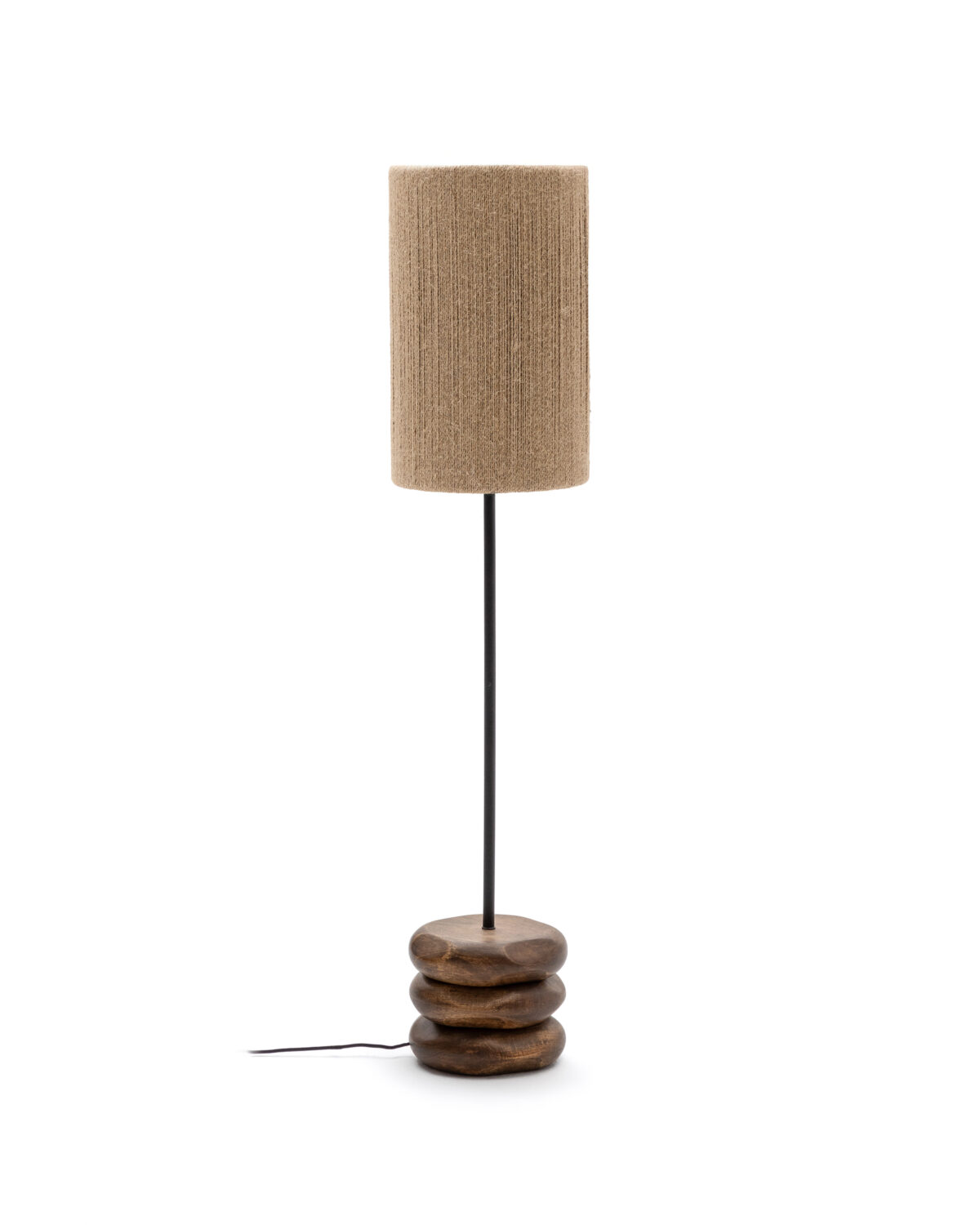 Kave Home Kor staande lamp van acaciahout met donkere afwerking en jute - Afbeelding 3