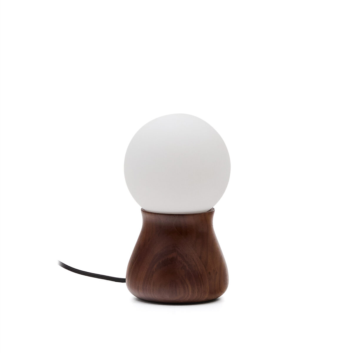 Kave Home Okeni tafellamp van notenhout en glas - Afbeelding 5