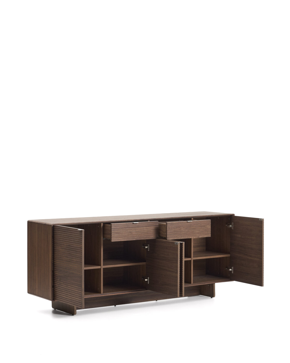 Kave Home Norlen dressoir met 4 deuren en 2 laden in walnootfineer FSC Mix Credit 194,5 x 78 cm - Afbeelding 11