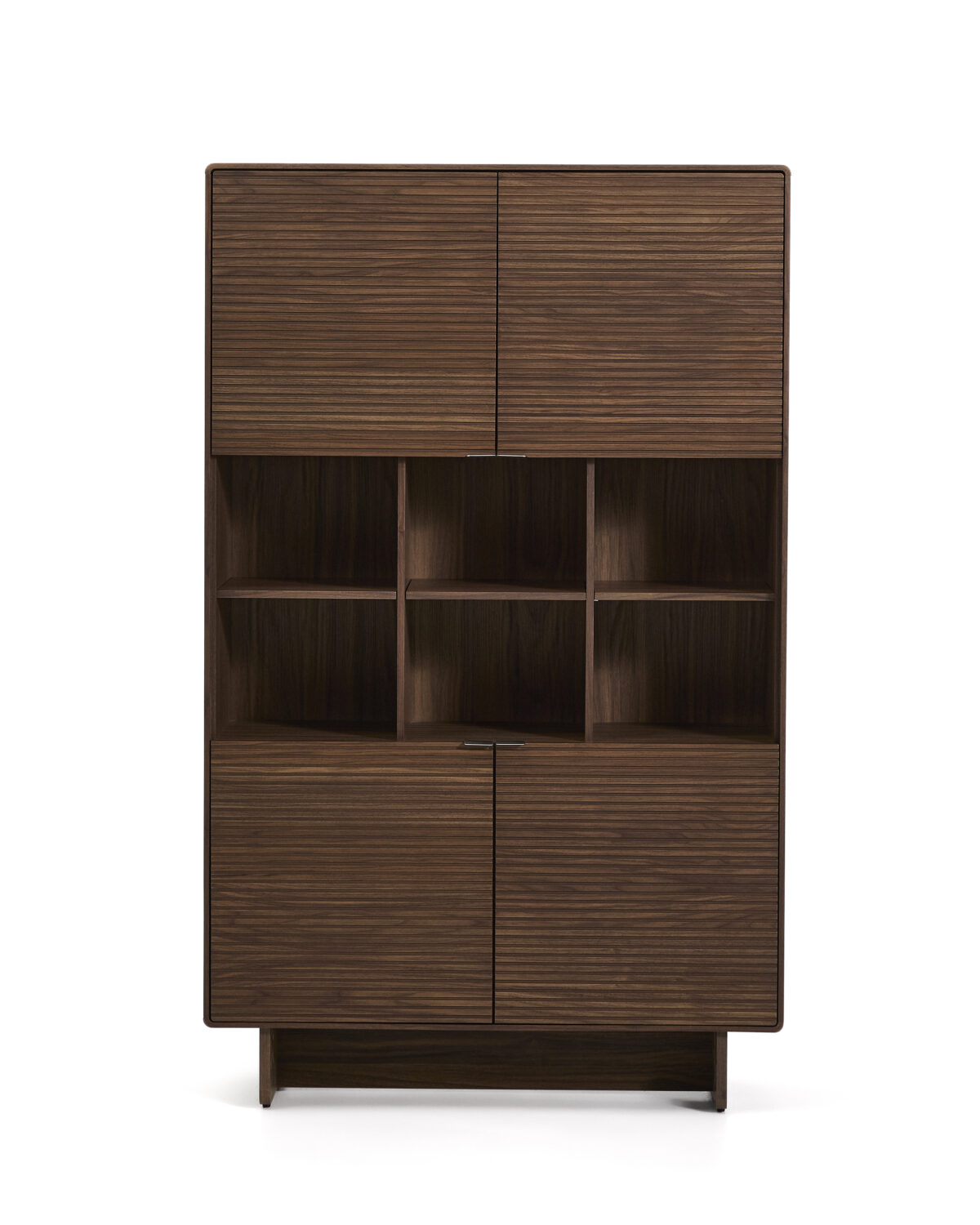Kave Home Norlen hoog dressoir met 4 deuren in walnootfineer FSC Mix Credit 100 x 163 cm
