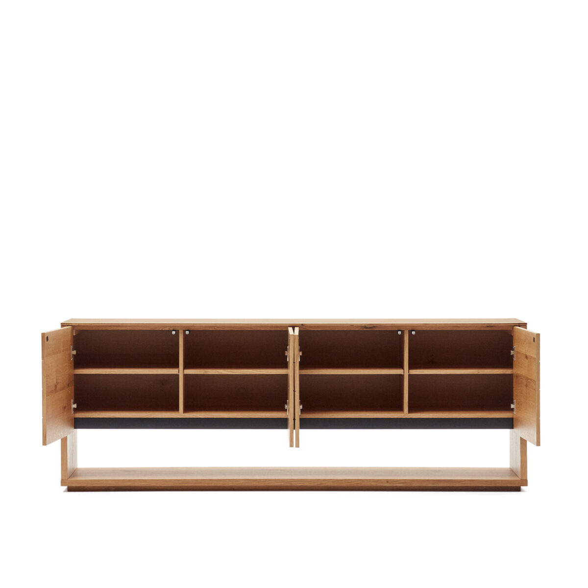 Kave Home Alguema dressoir 4 deuren in eiken fineer met natuurlijke afwerking 200 x 74 cm - Afbeelding 5