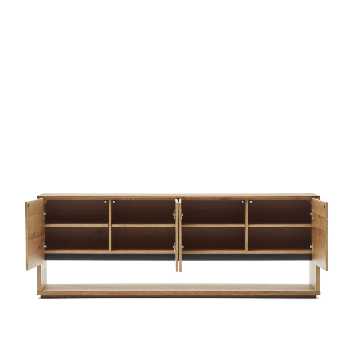 Kave Home Alguema dressoir 4 deuren in eiken fineer met natuurlijke afwerking 200 x 74 cm - Afbeelding 6