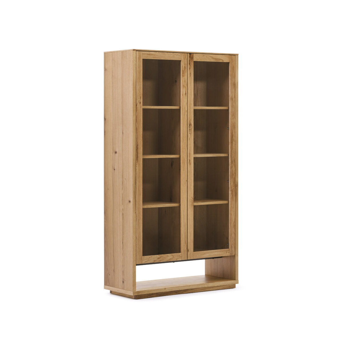 Kave Home Alguema vitrinekast in eiken fineer met natuurlijke afwerking 100 x 185 cm - Afbeelding 6