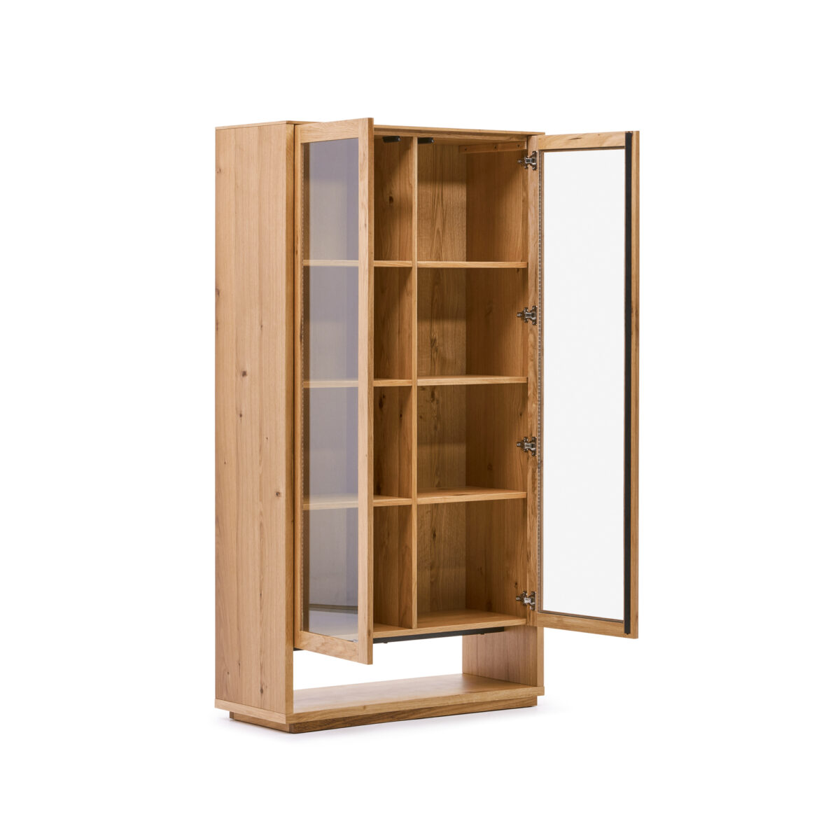 Kave Home Alguema vitrinekast in eiken fineer met natuurlijke afwerking 100 x 185 cm - Afbeelding 7