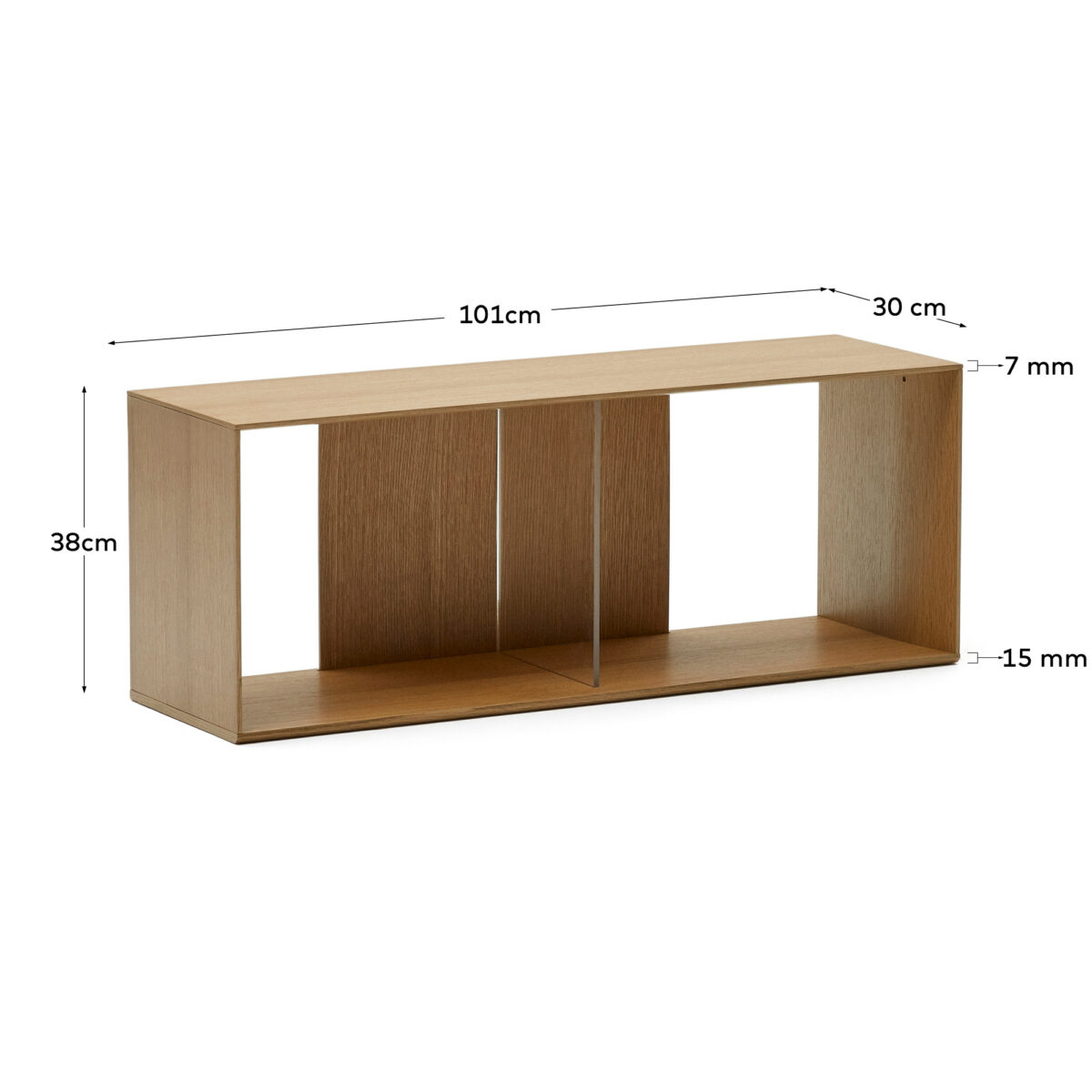 Kave Home Grote Litto eiken fineer stelling 101 x 38 cm - Afbeelding 8