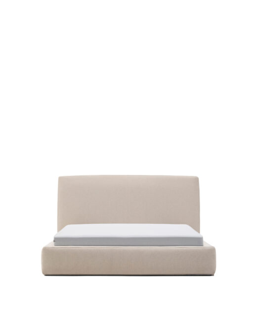 Kave Home Blok bed met afneembare hoes, ecru, voor matras van 160 x 200 cm FSC Mix Credit
