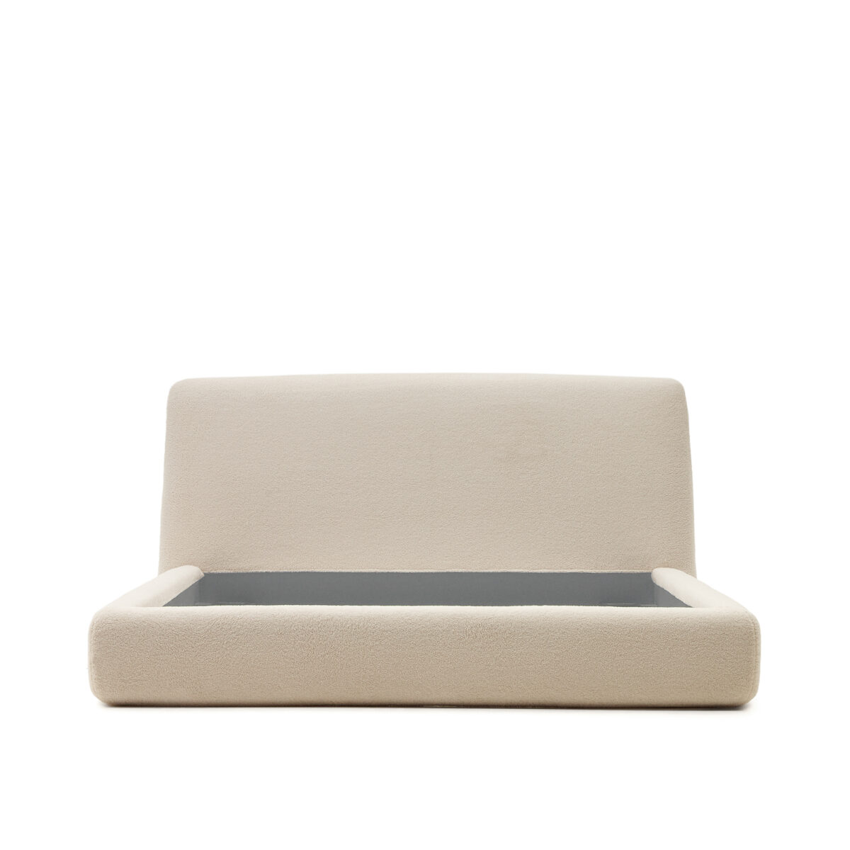 Kave Home Martina-bed met afneembare hoes van gebroken wit bouclé voor matrassen van 160 x 200 cm FSC Mix Credit