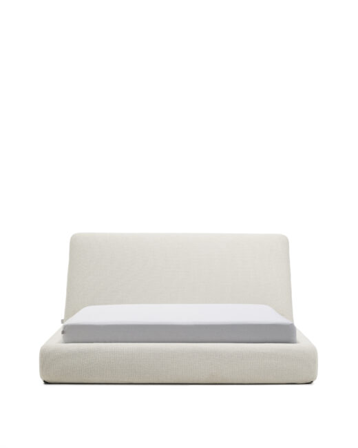Kave Home Martina bed met afneembare hoes van ecru chenille voor matras van 160 x 200 cm