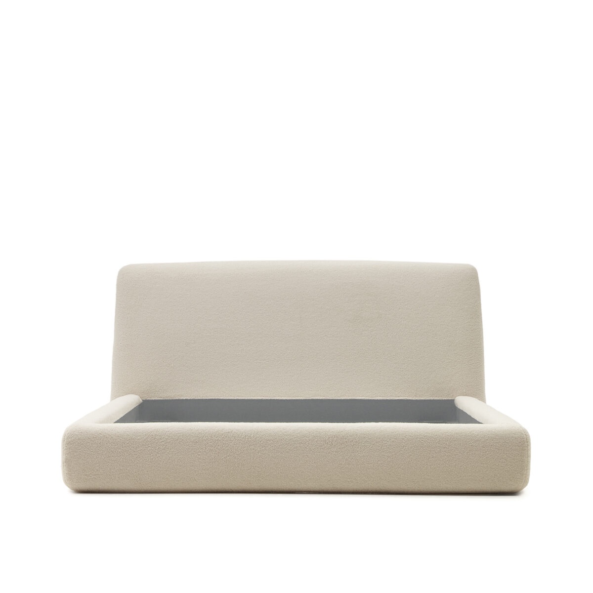 Kave Home Martina-bed met afneembare hoes van gebroken wit bouclé voor matrassen van 180 x 200 cm FSC Mix Credit - Afbeelding 5