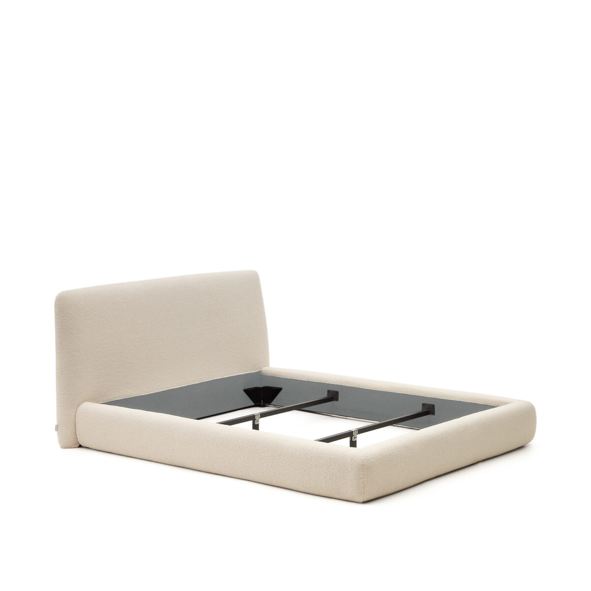 Kave Home Martina-bed met afneembare hoes van gebroken wit bouclé voor matrassen van 180 x 200 cm FSC Mix Credit - Afbeelding 6