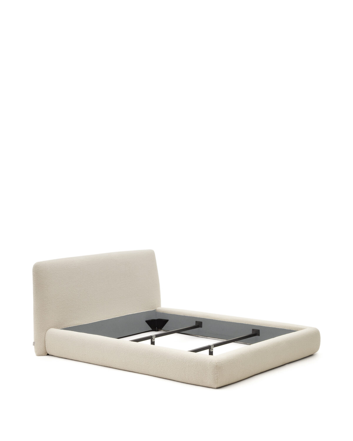 Kave Home Martina-bed met afneembare hoes van gebroken wit bouclé voor matrassen van 180 x 200 cm FSC Mix Credit - Afbeelding 7