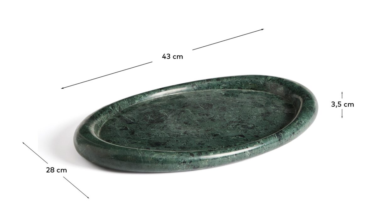 Kave Home Lenorel groen dienblad van marmer 43 x 28 cm - Afbeelding 7