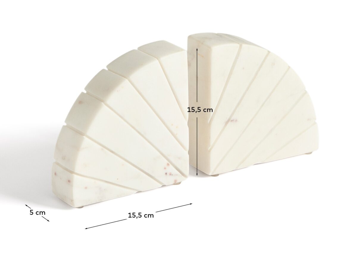 Kave Home Serela witte boekensteun van marmer - Afbeelding 5