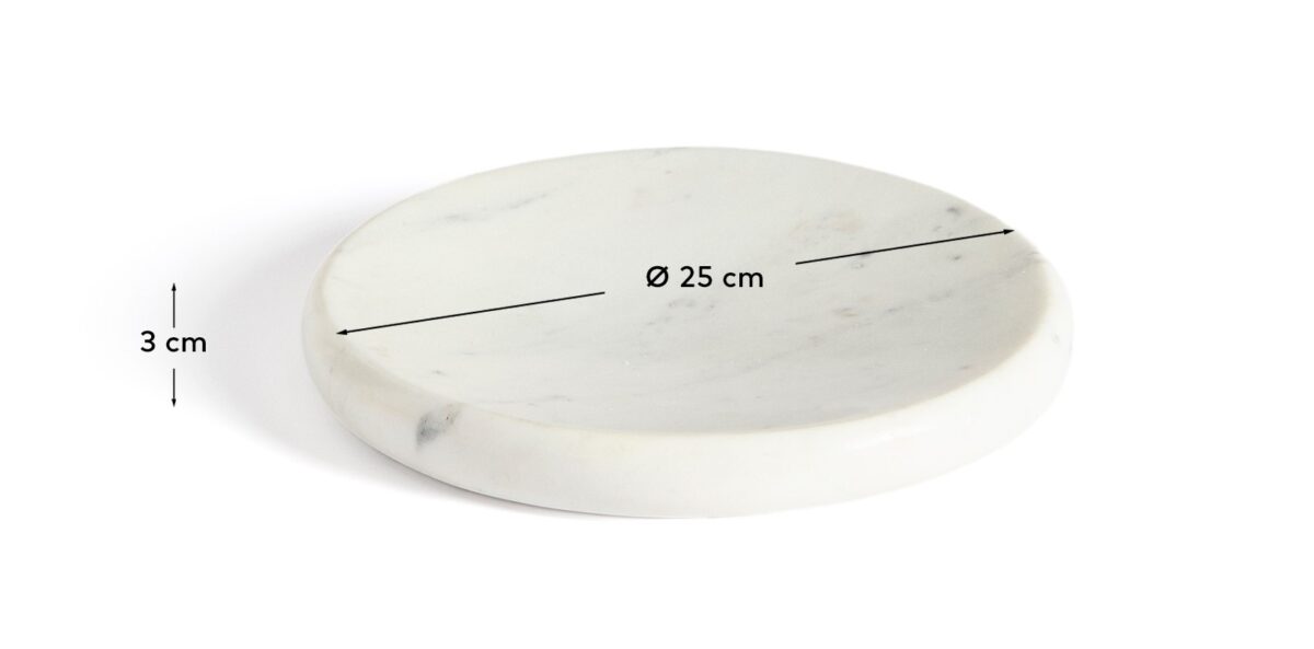 Kave Home Obena wit dienblad van marmer Ø 25 cm - Afbeelding 7
