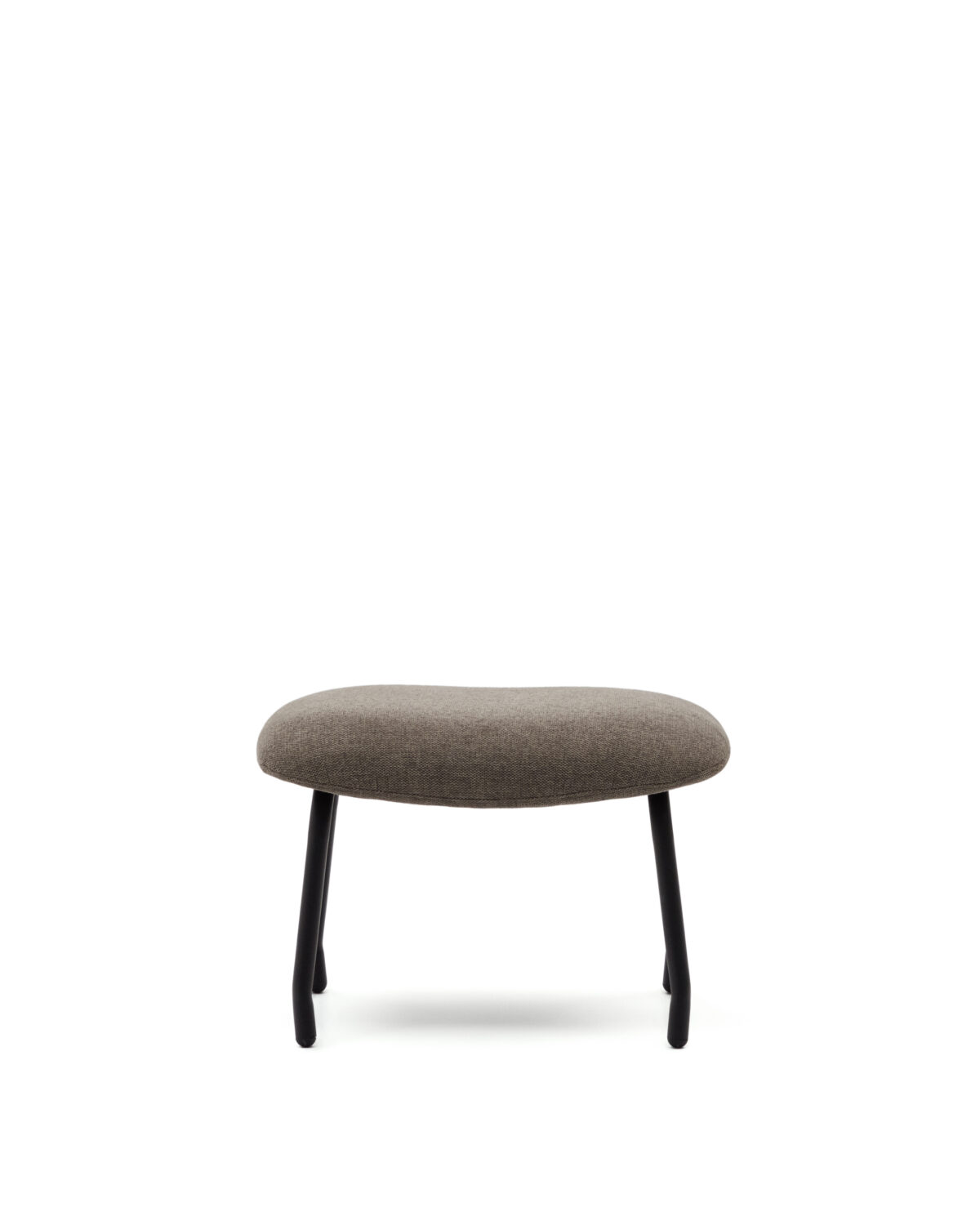 Kave Home Belina-voetenbankje van lichtbruine chenille en staal met zwarte afwerking FSC 100% - Afbeelding 6