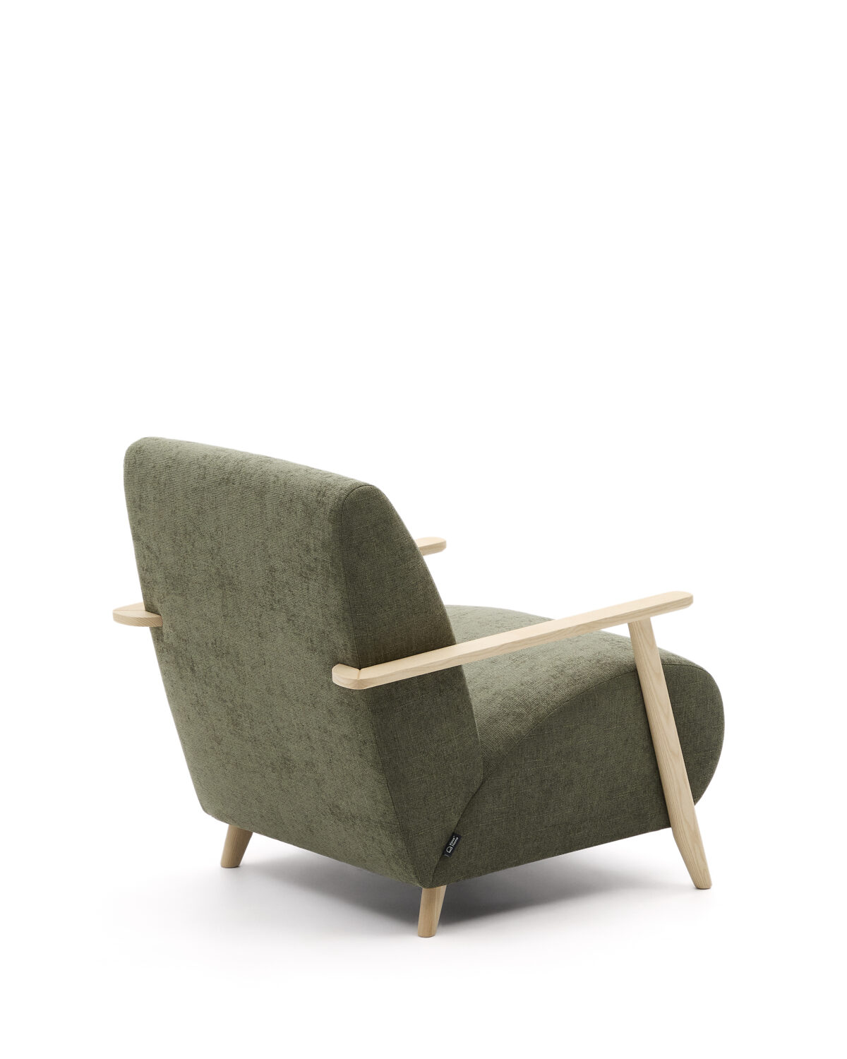 Kave Home Fauteuil Meghan in groene chenille en van massief essenhout in naturel afwerking FSC Mix Credit - Afbeelding 10
