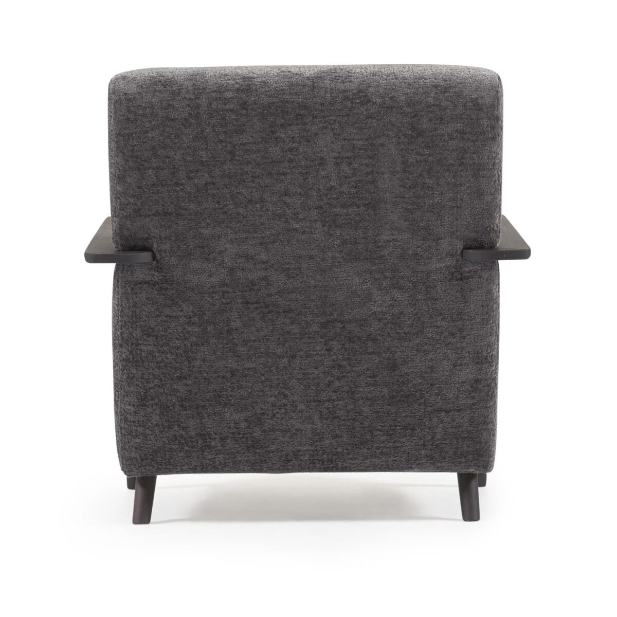 Kave Home Meghan fauteuil in grijze chenille en hout met wengé afwerking - Afbeelding 7