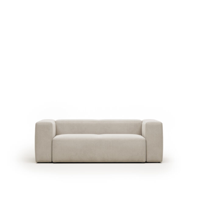 Kave Home Blok 2-zitsbank in beige chenille 210 cm FSC Mix Credit