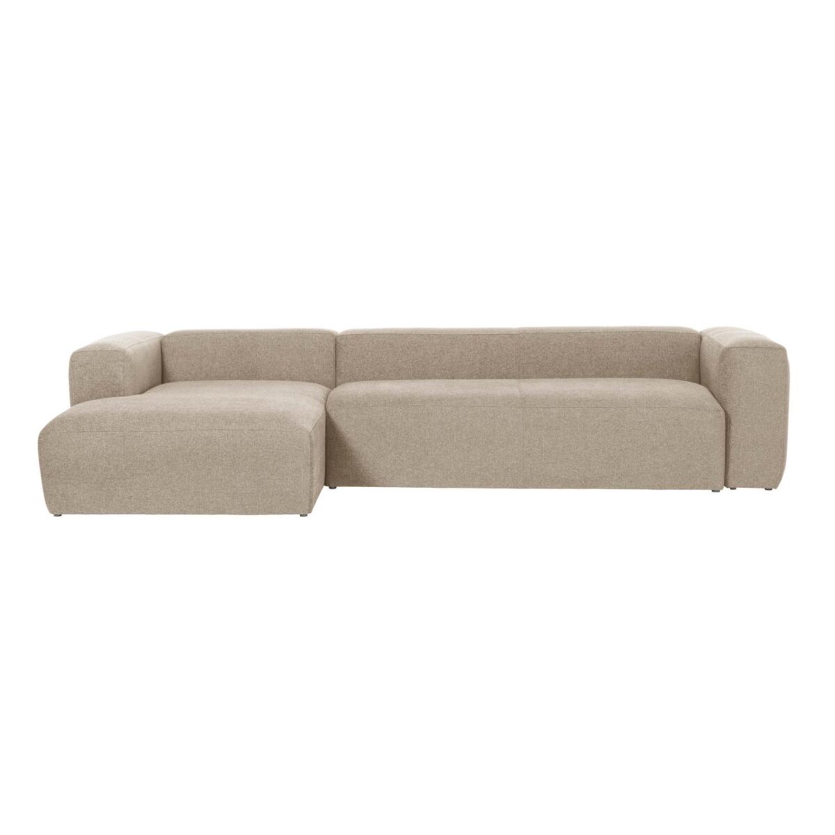 Kave Home Blok 4-zitsbank in beige chenille en met chaise longue links 330 cm FSC Mix Credit - Afbeelding 5