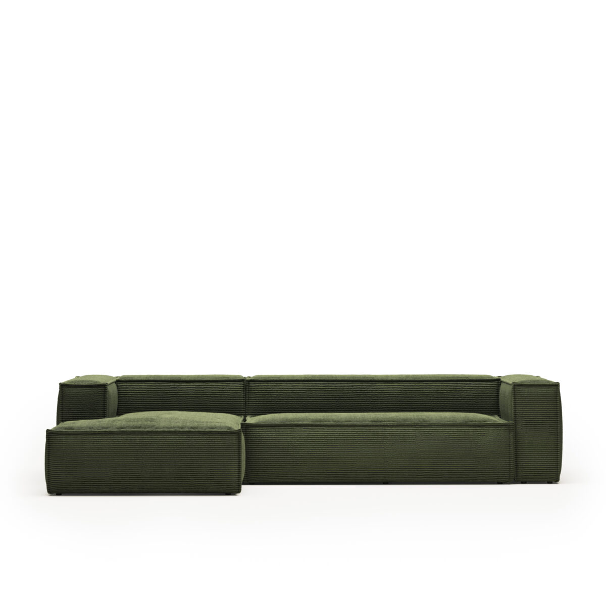Kave Home Blok 4-zitsbank in dik groen ribfluweel en met chaise longue links 330 cm FSC Mix Credit - Afbeelding 5