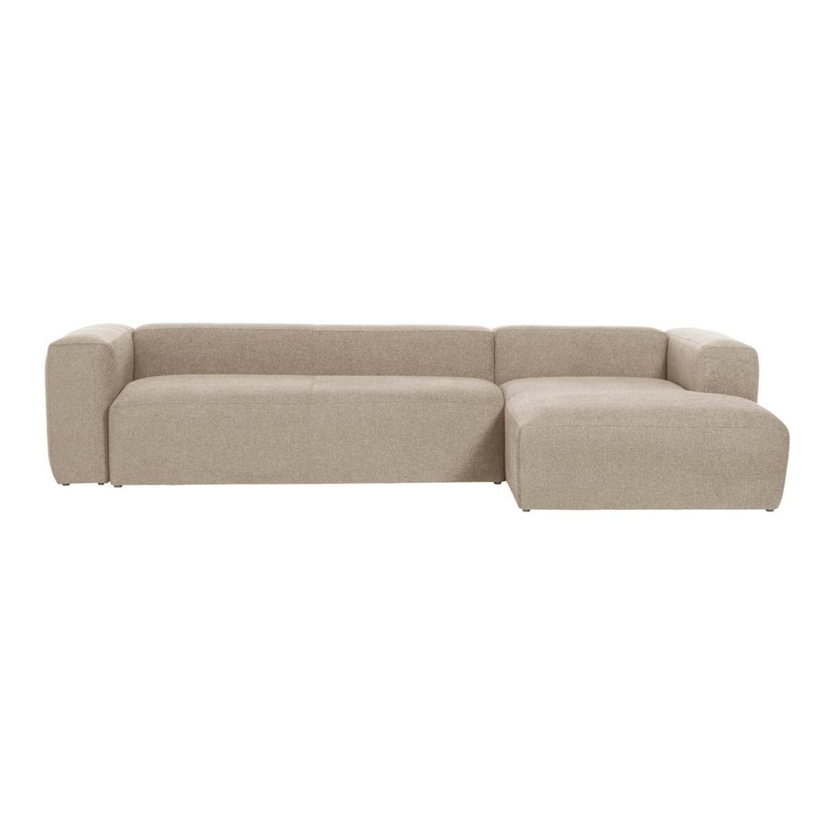 Kave Home Blok 4-zitsbank in beige chenille en met chaise longue rechts 330 cm FSC Mix Credit - Afbeelding 5