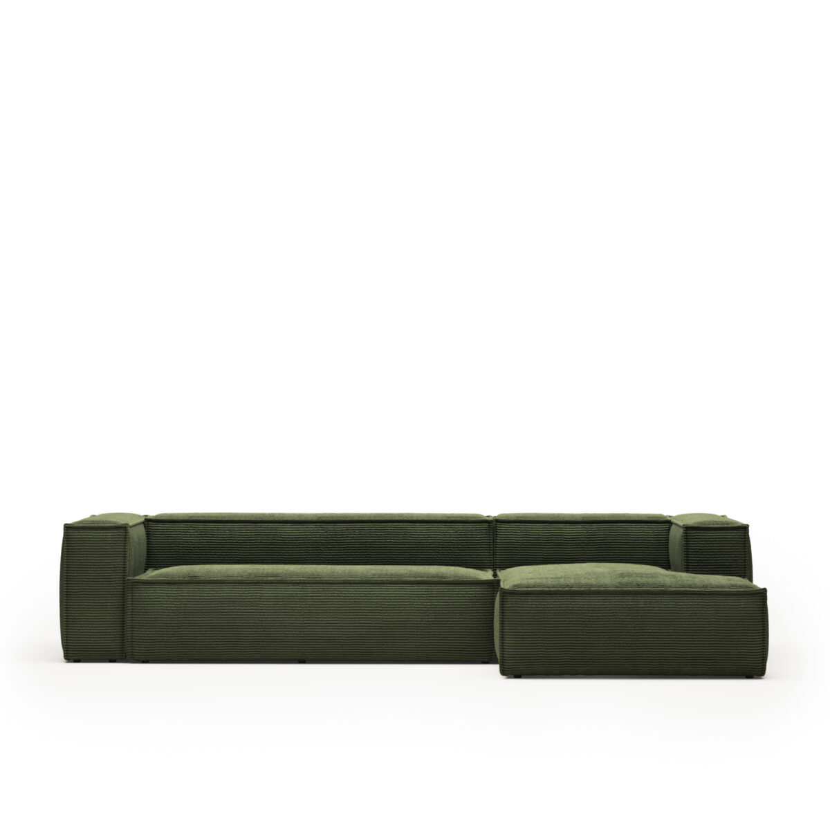 Kave Home Blok 4-zitsbank in dik groen ribfluweel en met chaise longue rechts 330 cm FSC Mix Credit - Afbeelding 5