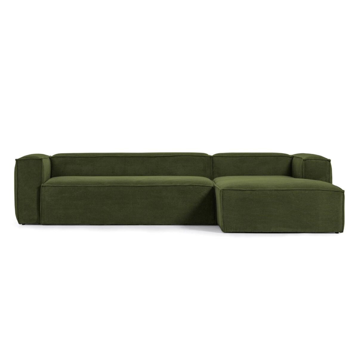 Kave Home Blok 4-zitsbank in dik groen ribfluweel en met chaise longue rechts 330 cm FSC Mix Credit - Afbeelding 6