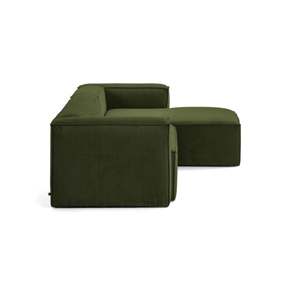 Kave Home Blok 4-zitsbank in dik groen ribfluweel en met chaise longue rechts 330 cm FSC Mix Credit - Afbeelding 7