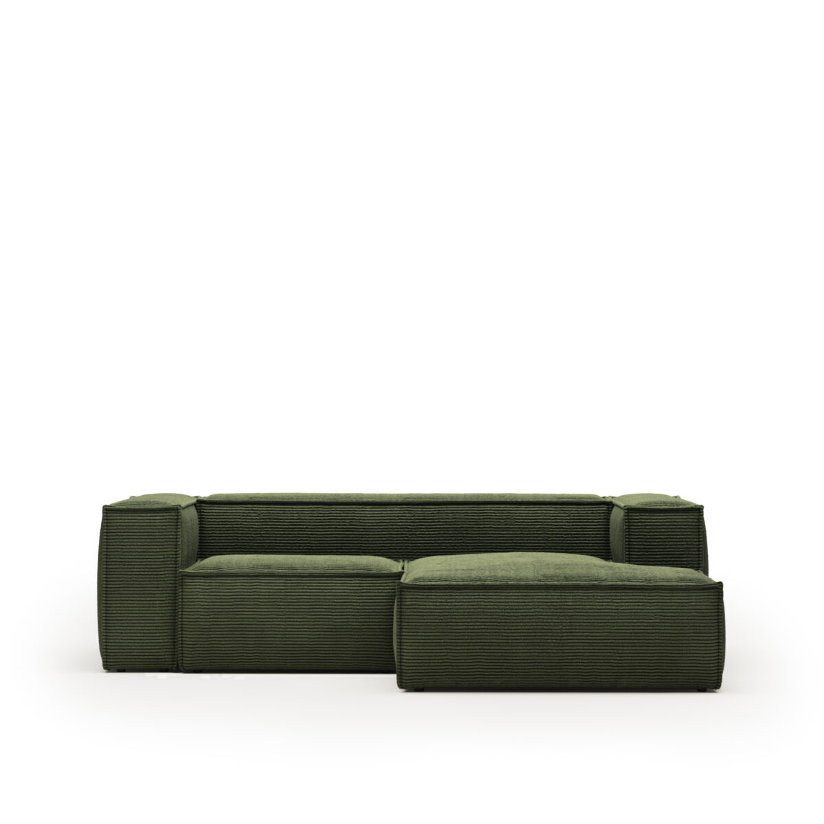 Kave Home Blok 2-zitsbank in dik groen ribfluweel en met chaise longue rechts 240 cm FSC Mix Credit - Afbeelding 5