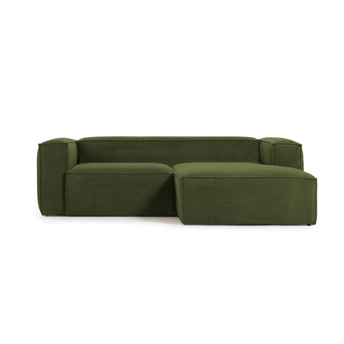 Kave Home Blok 2-zitsbank in dik groen ribfluweel en met chaise longue rechts 240 cm FSC Mix Credit - Afbeelding 6