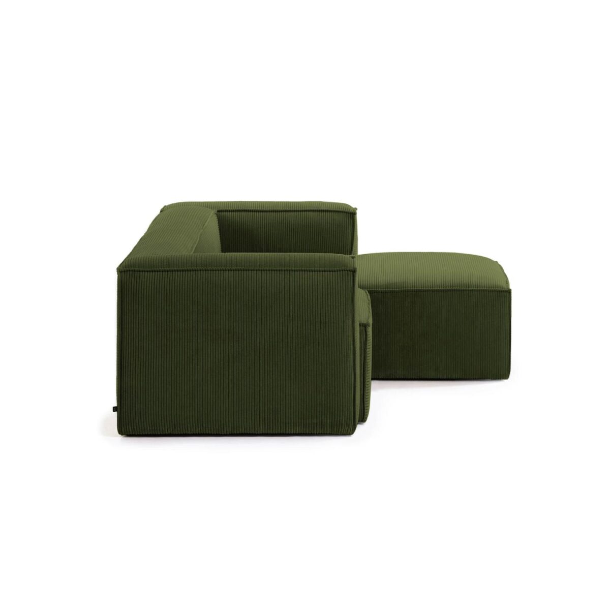 Kave Home Blok 2-zitsbank in dik groen ribfluweel en met chaise longue rechts 240 cm FSC Mix Credit - Afbeelding 7