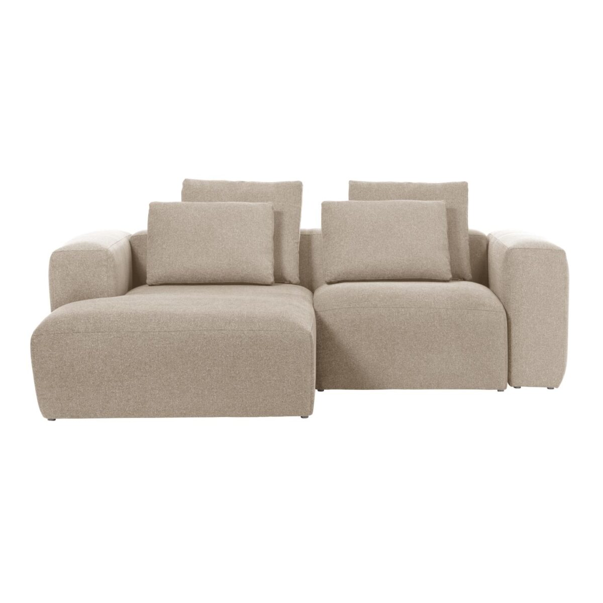 Kave Home Blok 2-zitsbank in beige chenille met een chaise longue links 240 cm FSC Mix Credit - Afbeelding 8