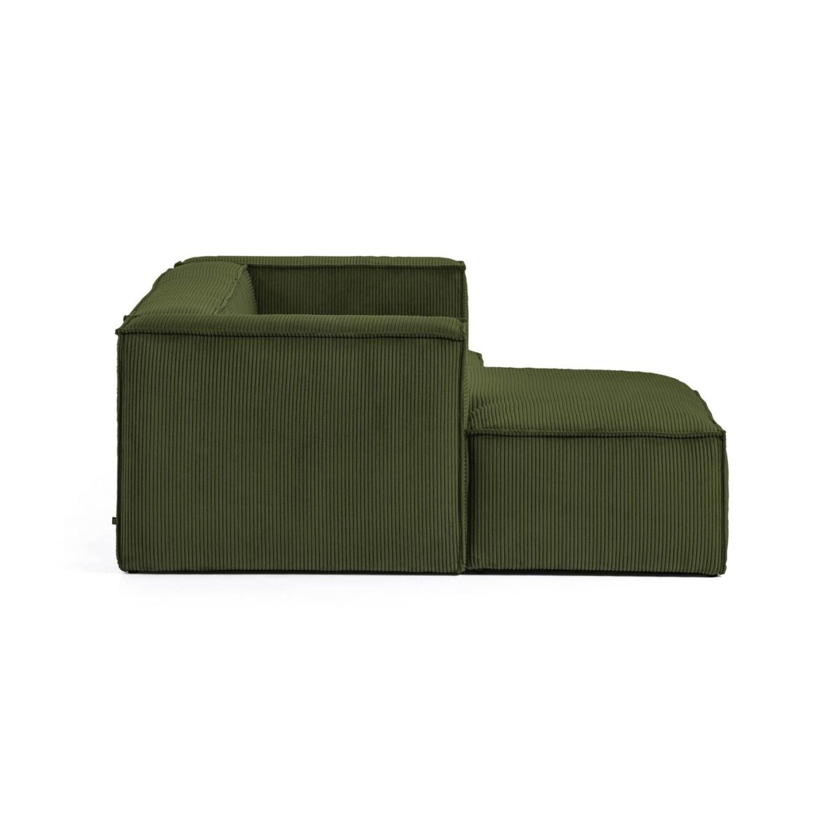 Kave Home Blok 2-zitsbank in dik groen ribfluweel en met chaise longue links 240 cm FSC Mix Credit - Afbeelding 6