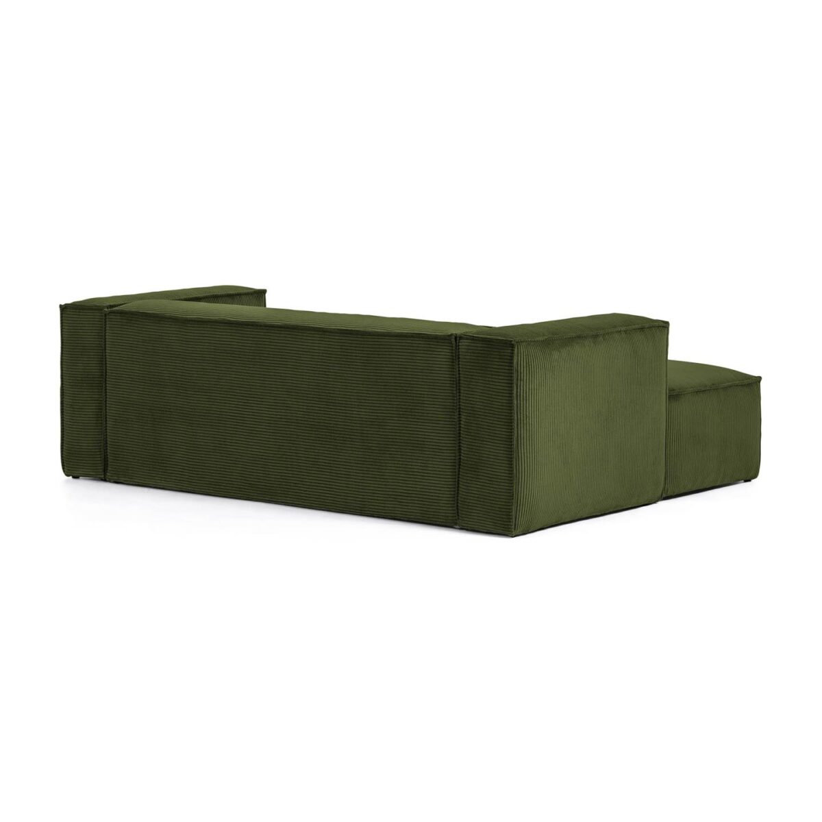 Kave Home Blok 2-zitsbank in dik groen ribfluweel en met chaise longue links 240 cm FSC Mix Credit - Afbeelding 7